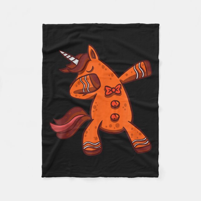 Manta Polar Dabbing Gingerbread Unicorn Cookie Christmas  (Anverso)