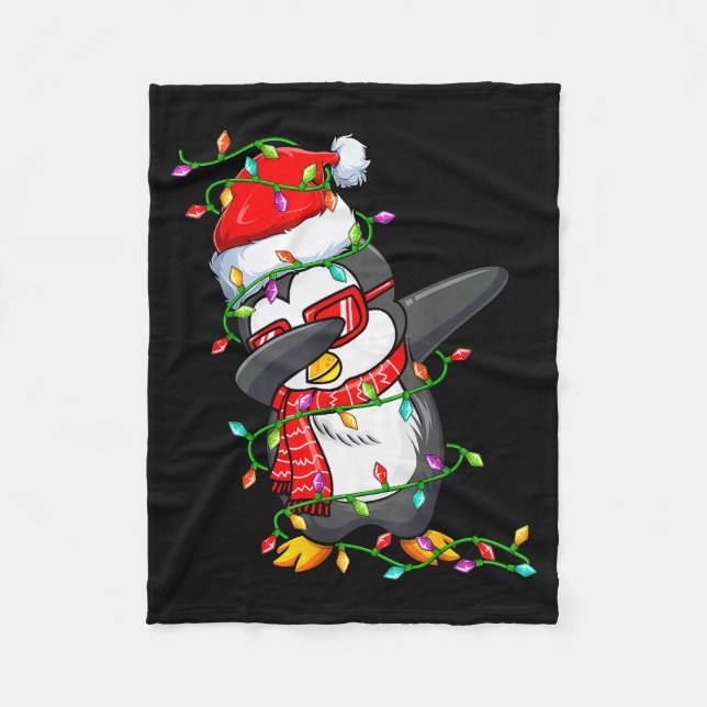 Manta Polar Dabbing Penguin Wearing Santa Hat - Penguin Lover  (Anverso)