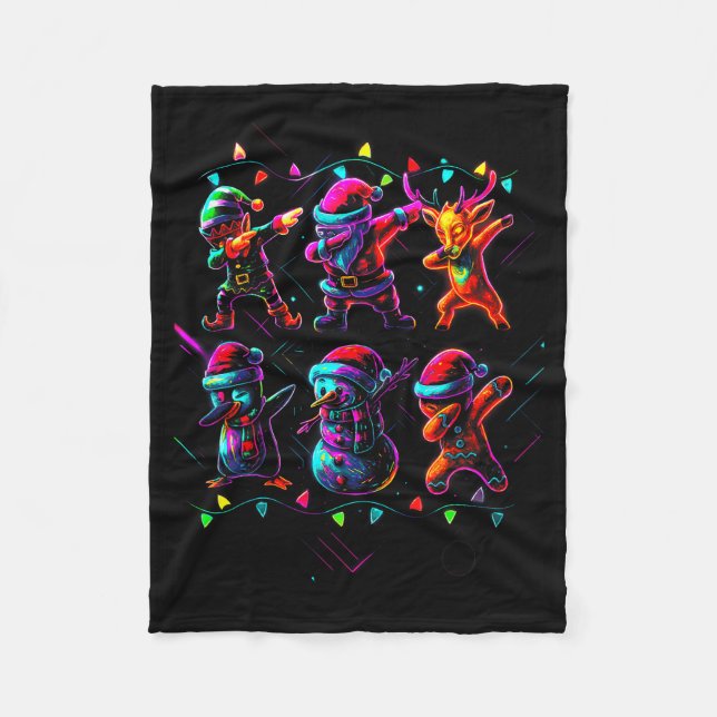 Manta Polar Dabbing Santa Elf Friends Christmas Boys Girls Men (Anverso)