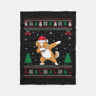 Manta Polar Dabbing Shichon Dog Santa Hat Niños Chicas Chris