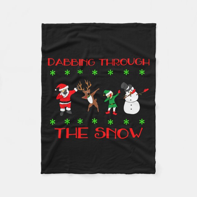 Manta Polar Dabbing Through The Snow Funny Christmas Design  (Anverso)