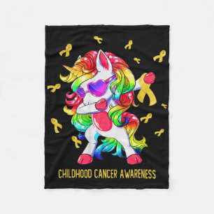 Manta Polar Dabbing Unicornio Cinta Dorada Conciencia del Cánc