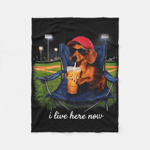 Manta Polar Dachshund bebe café helado campo de béisbol en viv