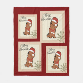 Manta Polar Dachshund christmas