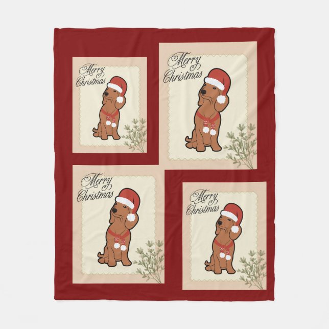 Manta Polar Dachshund christmas (Anverso)