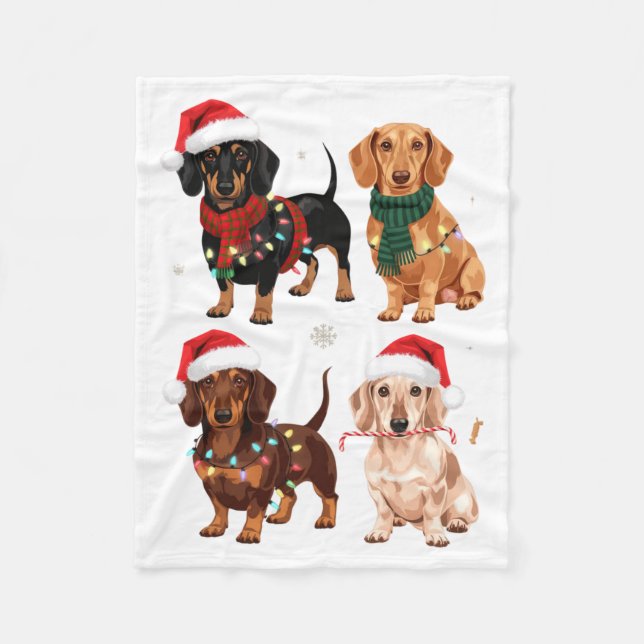 Manta Polar Dachshund Christmas Dog Mom Lover Xmas Gift  (Anverso)