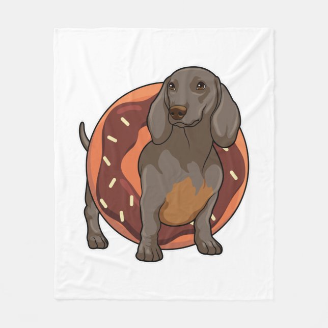 Manta Polar Dachshund con Donut (Anverso)