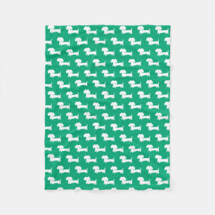 Manta Polar Dachshund Cuppy Wiener Dog Blanket Green