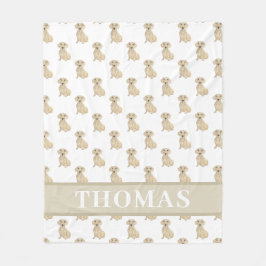 Manta Polar Dachshund de crema suave personalizada