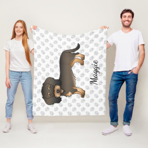 Manta Polar Dachshund de pelo áspero jabalí de dibujos animado