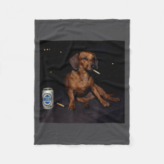 Manta Polar Dachshund Divertido Fumando Cigarrillo Cerveza Gen