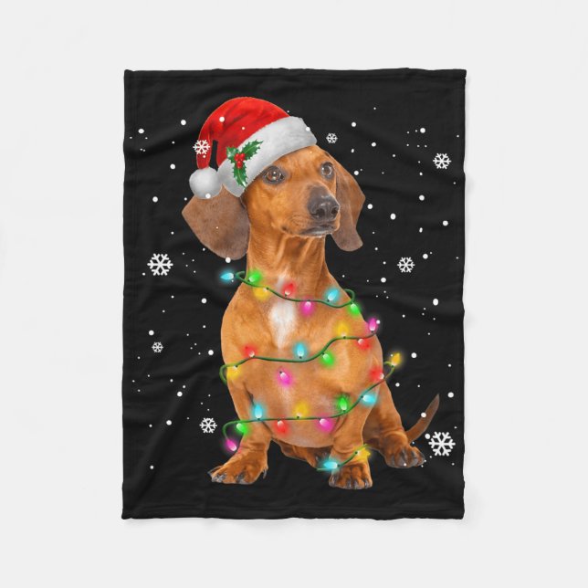Manta Polar Dachshund Dogs Tree Christmas Xmas Gifts For Pet D (Anverso)
