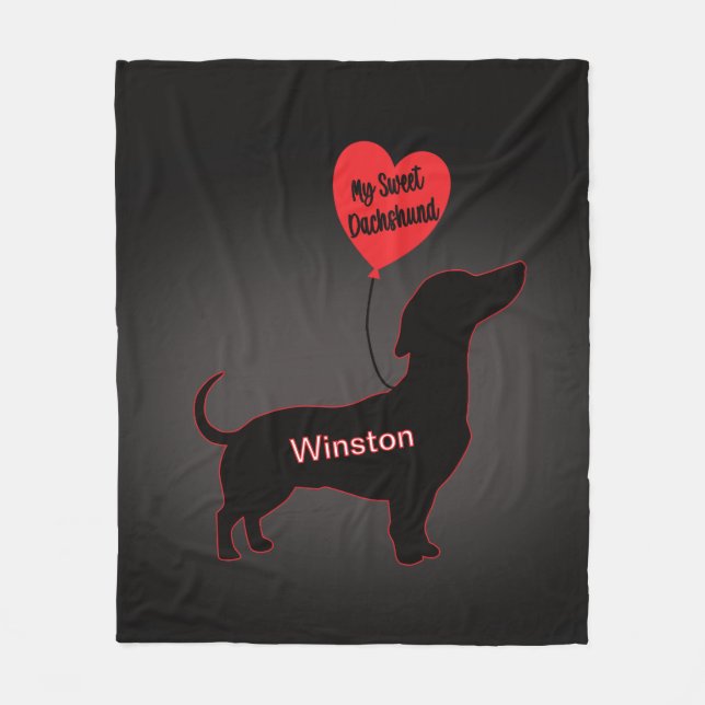 Manta Polar Dachshund dulce: Globo cardíaco (Anverso)