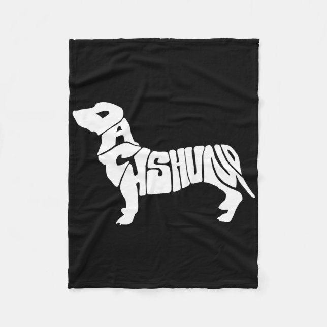 Manta Polar Dachshund Funny Text Dog Tygraphy T Shirt  (Anverso)