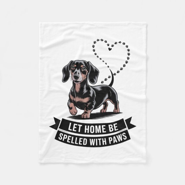 Manta Polar Dachshund Let Home Be Spelled With Paws (Anverso)
