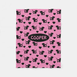 Manta Polar Dachshund Love Fleece Dog Blanket