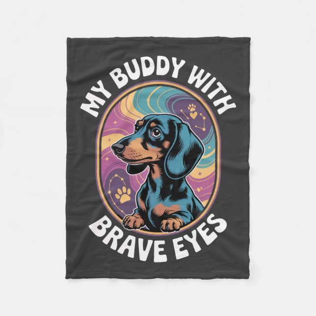 Manta Polar Dachshund My Buddy With Brave Eyes (Anverso)