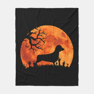 Manta Polar Dachshund Perro Y Moon Divertido disfraz Halloween