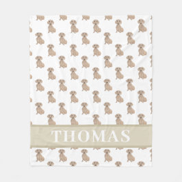 Manta Polar Dachshund personalizado (suave, rojo)