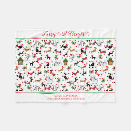 Manta Polar Dachshund Poodle Dog Furry Navidades Brillantes