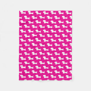 Manta Polar Dachshund Puppy Wiener Dog Blanket Hot Pink