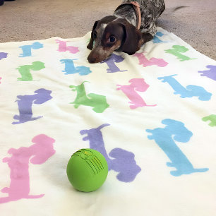 Manta Polar Dachshund Púrpura Azul Púrpura Pastel Verde