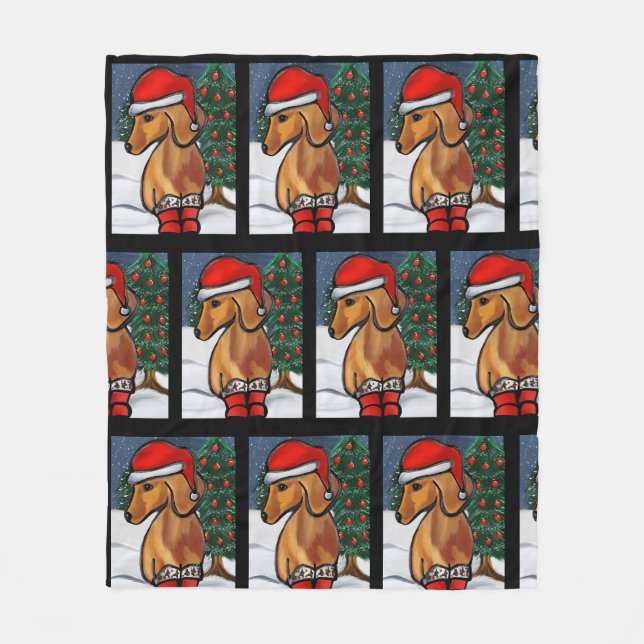 Manta Polar Dachshund rojo    (Anverso)