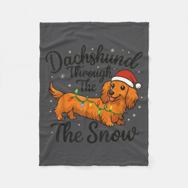 Manta Polar Dachshund Through The Snow Christmas Pajama Toddle (Anverso)