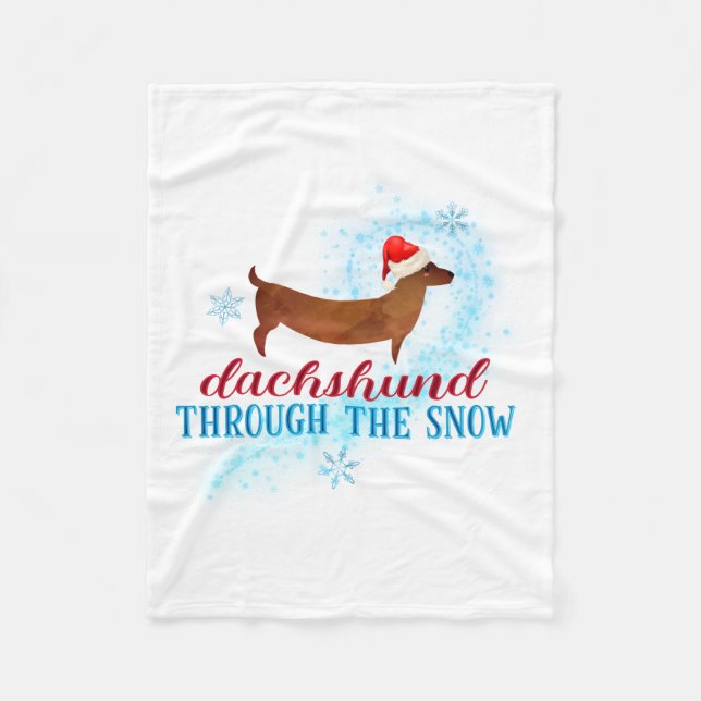 Manta Polar Dachshund Through The Snow Santa Dog Christmas  (Anverso)