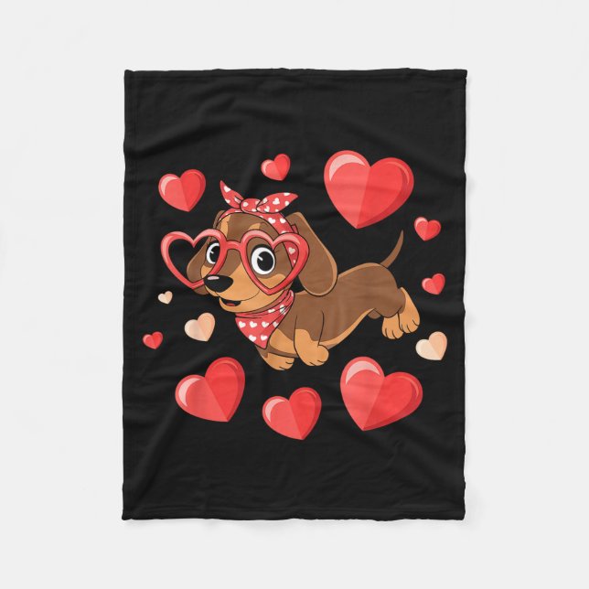 Manta Polar Dachshund Valentines Day Wiener Dog Lover Weenie H (Anverso)