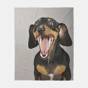 Manta Polar Dachshund Yawning Dachshund Birthday Poster