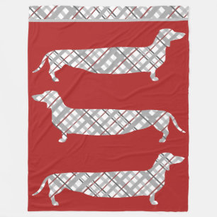 Manta Polar Dachshunds aplastados en la flota roja