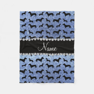 Manta Polar Dachshunds azules claros conocidos personalizados