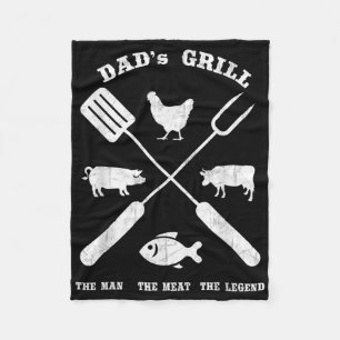 Manta Polar Dad Barbecue Grill El Hombre Leyenda Funny Grill