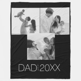 Manta Polar Dad Established Three Photo Fleece Blanket.