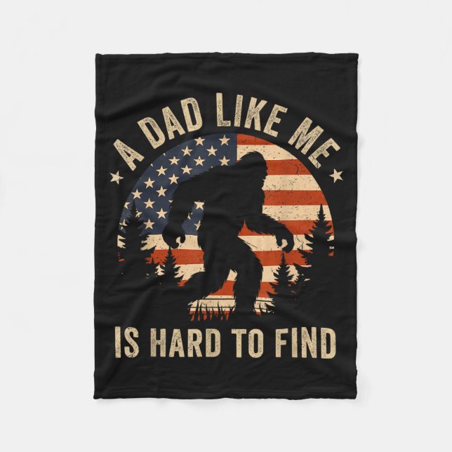Manta Polar Dad Like Me Is Hard To Find Bigfoot Usa Flag Funny (Anverso)