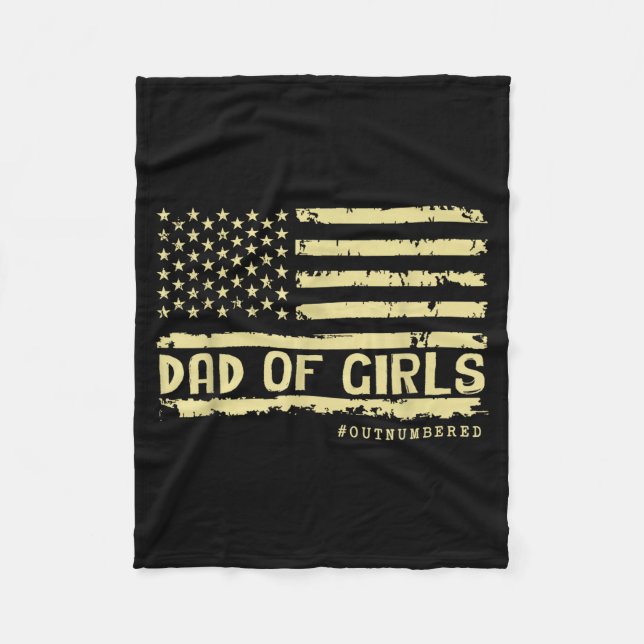 Manta Polar Dad Of Girls Outnumbered Us Flag Father's Day Daug (Anverso)