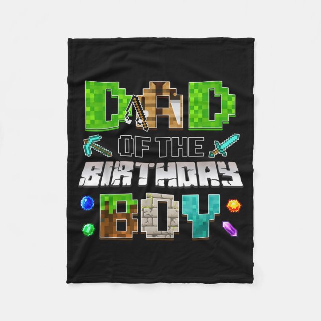 Manta Polar Dad Of The Birthday Boy Funny Gaming Birthday Xel  (Anverso)