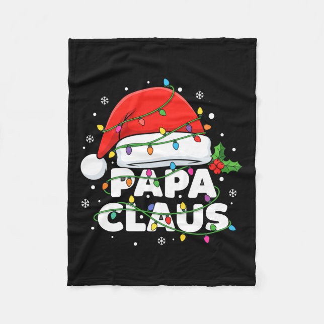 Manta Polar Dad Papa Claus Christmas Lights Family Matching Lo (Anverso)