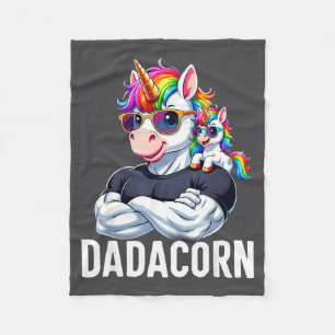 Manta Polar Dadacorn Músculo Unicornio Papá Divertido Día del