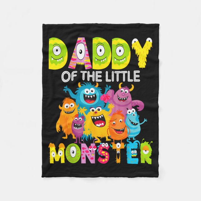 Manta Polar Daddy Of The Little Monster 1st Birthday Boy Party (Anverso)