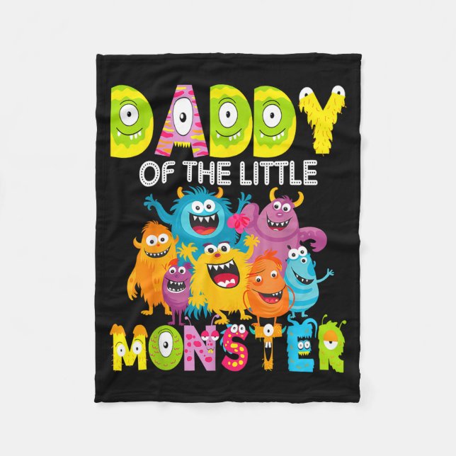 Manta Polar Daddy Of The Little Monster 1st Birthday Boy Party (Anverso)