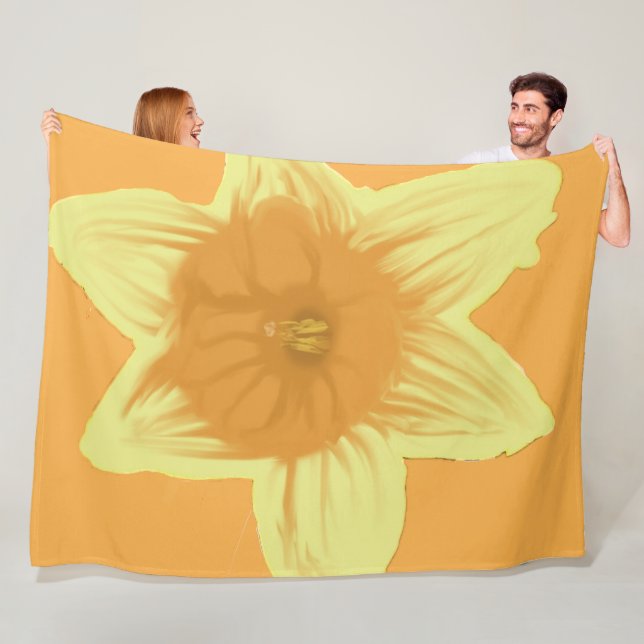 Manta Polar Daffodil Naranja amarillo Throw Blanket (In situ)