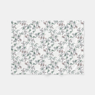 Manta Polar Dainty Pink Botanical Newborn Nursery Blanket Gift