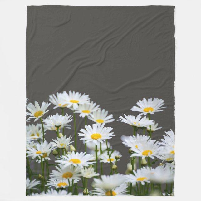 Manta Polar Daisies en gris (Anverso)