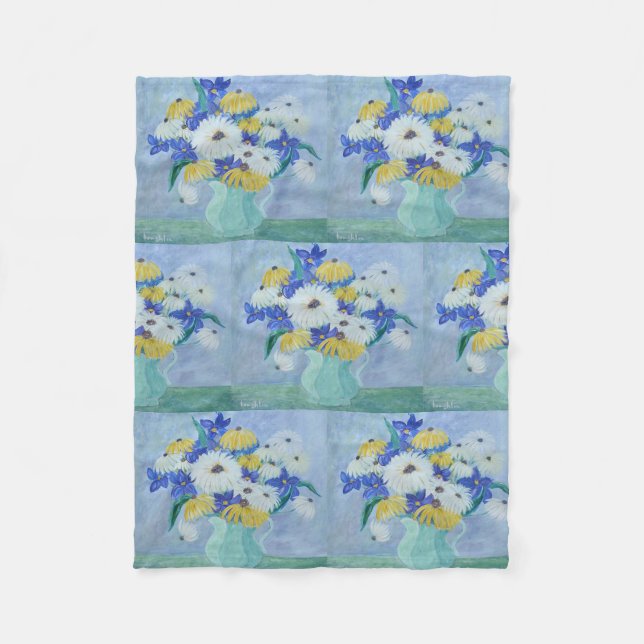 Manta Polar Daisies En Una Vase (Anverso)