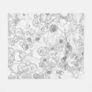 Manta Polar Daisies meadow gris claro patrón de la cubierta de