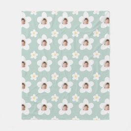 Manta Polar Daisy floral boho retro turquesa lindo regalo