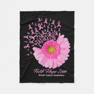 Manta Polar Daisy Flower Faith Esperanza Amar el cáncer de mam