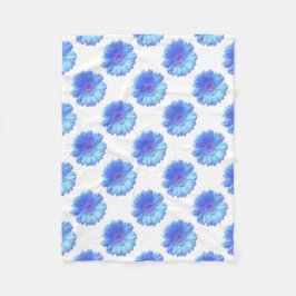 Manta Polar Daisy gerbera azul